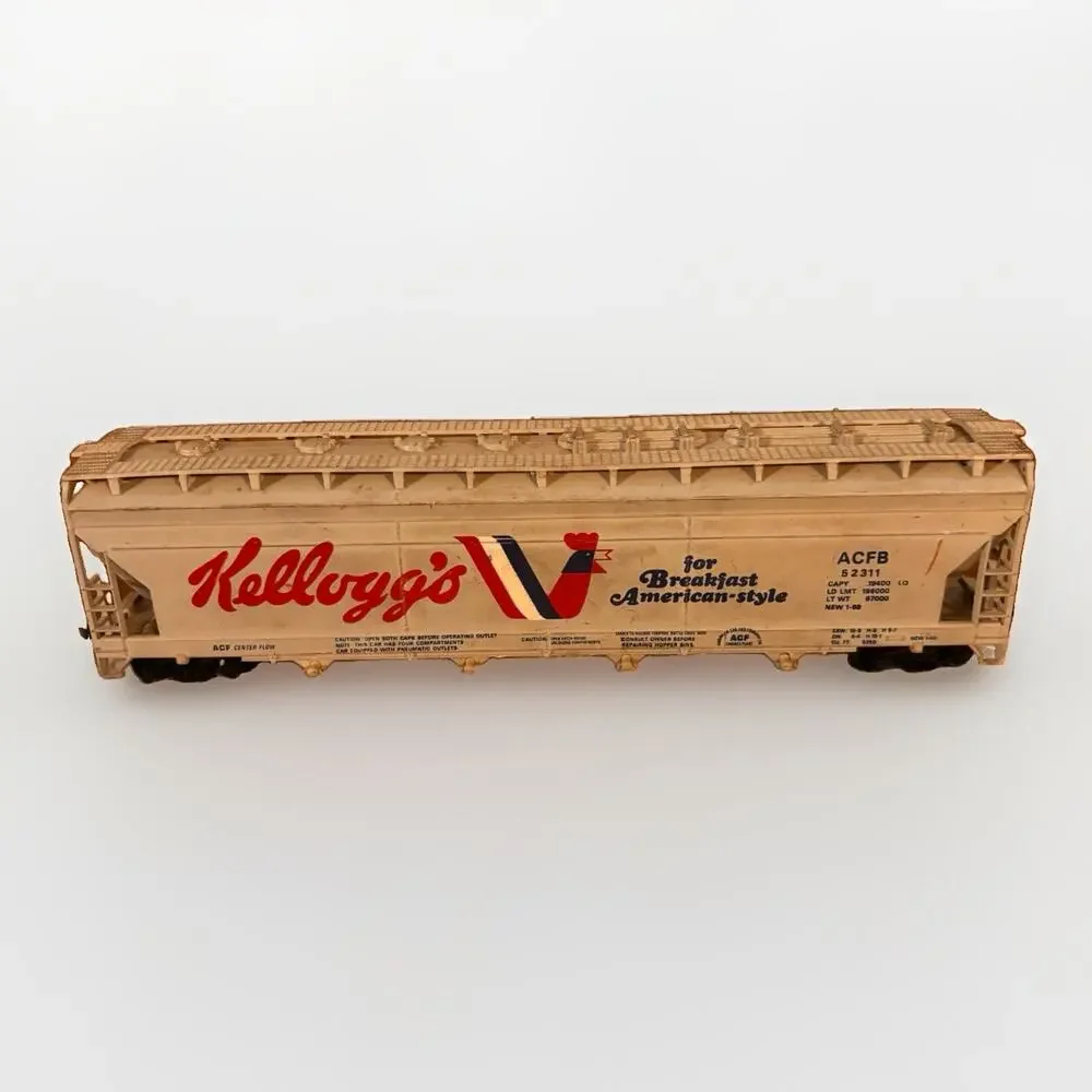 HO Scale Kellogg’s ACF Covered Hopper Freight Train Car Breakfast American Style